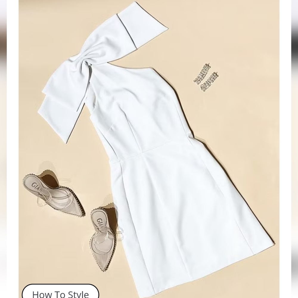 White One-Shoulder Dress Gianni Bini Size 8